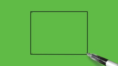 Soyut yeşil ekran arkaplanı üzerinde siyah çizgili iki küçük dikdörtgen ile büyük boş dikdörtgen çiz