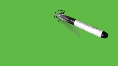 Delikanlı para dolu çanta taşıyacak ve içinde siyah çizgili, soyut yeşil arkaplan olan gömlek ve pantolon olacak.