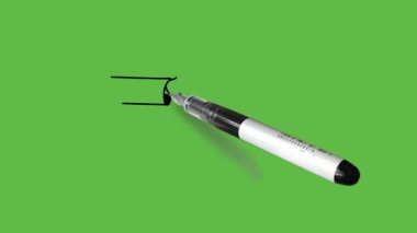 Kırmızı haç işaretli insan eli yakalayan dikdörtgen şekil kağıdını çiz ve soyut yeşil ekran arka planında siyah çizgili diğerlerine göster