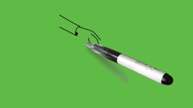 Soyut yeşil ekran arkaplanı üzerinde siyah çizgileri olan diğerlerine insan eli ile tutulan dikdörtgen yazılı kağıt göster           