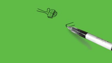 Soyut yeşil ekran arkaplan üzerinde siyah çizgili kırmızı ok takası ile altı kişinin el ele tutuştuğu para, para ve dolar.    