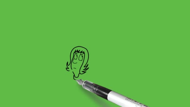 Desenhar Jovem Segurar Dedo Indicador Mão Direita Boca Pensar Sobre — Vídeo de Stock