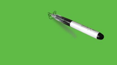 Genç bayan hızlı koşmak için soyut yeşil ekran arka plan üzerinde siyah çizgili iki yumruk yapmaya çalışın   