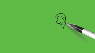 İki genç adamın buluşmasını, gülmesini ve el sıkışmasını soyut yeşil ekran arka planında siyah bir hatla masanın karşısına geçirmesini istiyorum.   