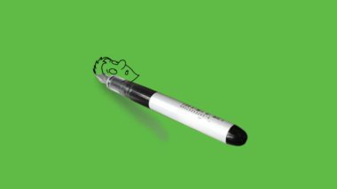 Genç bir hastayı battaniyeyle örtmek ve uyumak için hastane yatağına yatırmak ya da soyut yeşil ekran arka planında siyah çizgilerle dinlenmek.    