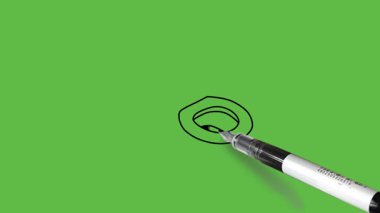 Kişisel hijyen banyosu için hijyenik seramik klozet kapağı çiz. Bu kapak ve sarnıç, soyut yeşil ekran arka planında siyah ana hatlı atığı temizlemek ve sifonu çekmek için kullanılır.  