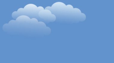 Bulutlu gökyüzünde mavi ekran arkaplanına birkaç beyaz kuş çiz