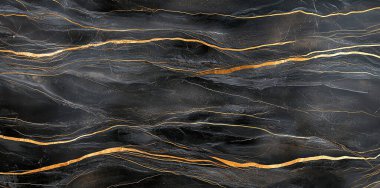 Black marble texture with golden veins for background or wallpaper design, a black and gold color abstract pattern, high resolution, highly detailed, clipart