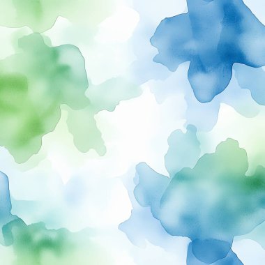 An abstract watercolor texture featuring soft blends of green and blue hues on a light background, ideal for creative projects, backgrounds, or artistic expression. clipart