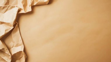 Crinkled brown paper background with a smooth surface, perfect for crafts, packaging, or artistic projects. clipart