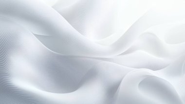 Soft flowing white fabric texture in light clipart