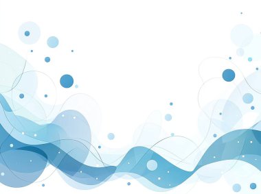 A soothing abstract design featuring flowing waves and bubbles in shades of blue, perfect for backgrounds, websites, or art projects. Evokes tranquility and creativity. clipart