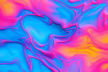 Colorful abstract background featuring vibrant swirls of pink, blue, and yellow. Ideal for use in digital design, marketing projects, or as artistic wallpaper. clipart