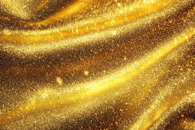 A vibrant golden fabric shimmering with glitter, reflecting light beautifully clipart