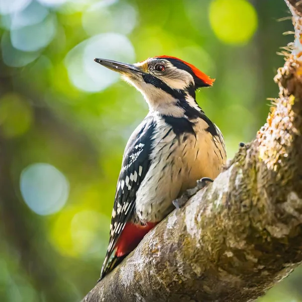red - bellied woodpecker, dendrocopos major, in the forest, florida, usa. Image generated with Artificial Intelligence