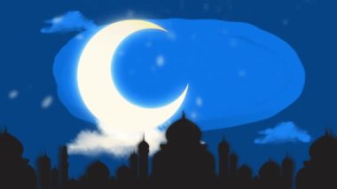 Ramazan Kareem 'in gece aylı animasyonu, cami