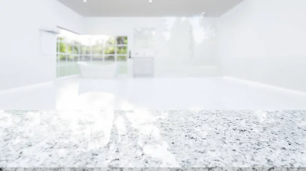 Boyutlu Granit Taş Sayacı Bulanık Banyolu Tezgah Duş Odası Bakış — Stok fotoğraf