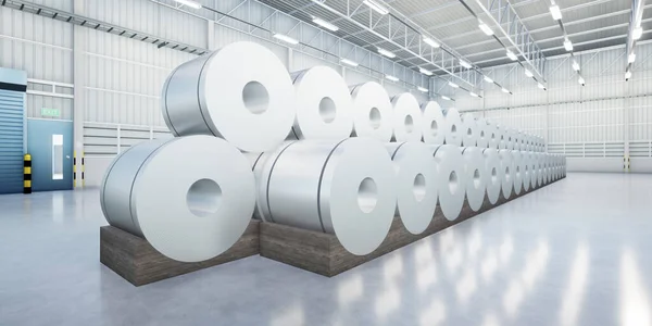 Rendering Roll Steel Stainless Steel Galvanized Steel Coil Factory Store — Stock Photo, Image