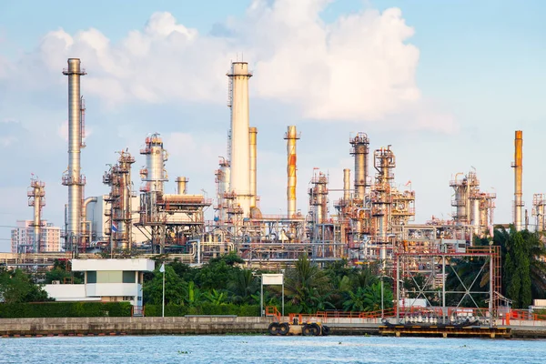 Oil Gas Refinery Plant May Called Petroleum Production Petrochemical Plant — Foto de Stock