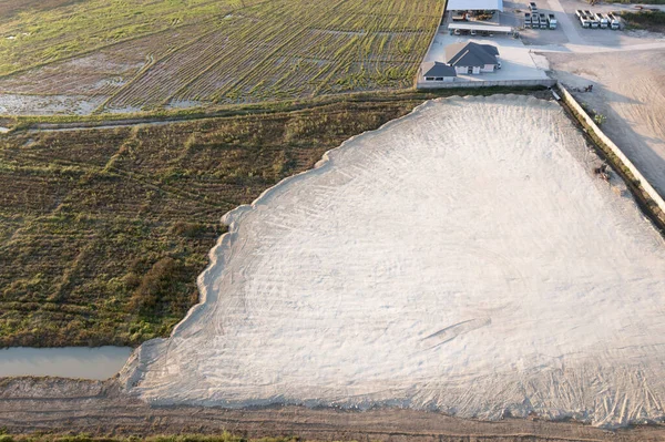 Land Field Soil Backfill Aerial View Include Landscape Empty Vacant — стоковое фото