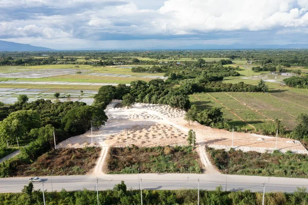 Land Field Soil Backfill Aerial View Include Landscape Empty Vacant — 图库照片