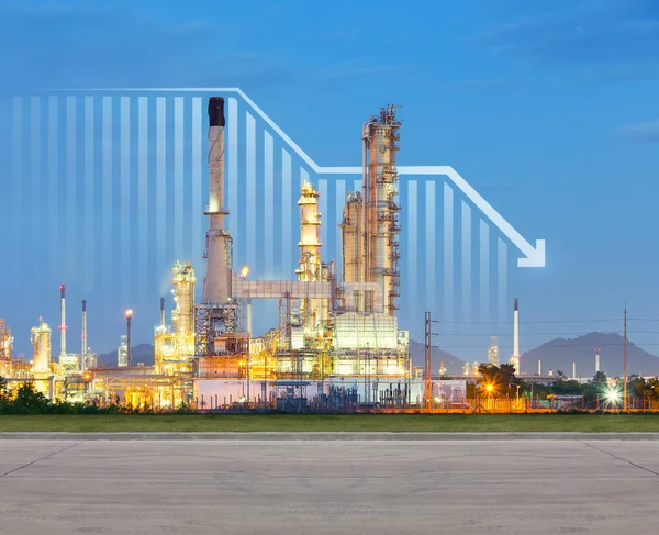 Petrol Gazı Rafinerisi Petrokimya Fabrikası Oku Grafiği Veya Çubuk Grafiğini — Stok fotoğraf