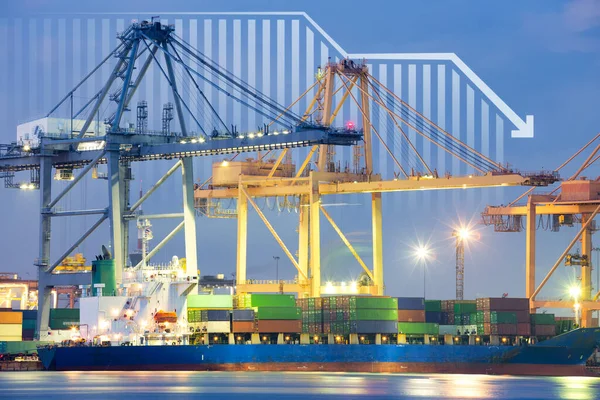 Cargo Ship Cargo Container Work Crane Dock Port Harbour Freight — Foto de Stock