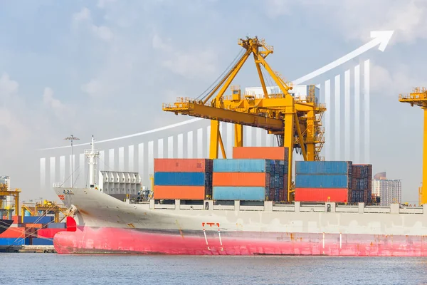Cargo Ship Cargo Container Work Crane Dock Port Harbour Freight — Stock Photo, Image