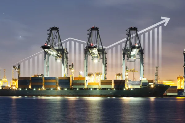 Cargo Ship Cargo Container Work Crane Dock Port Harbour Freight — Foto de Stock