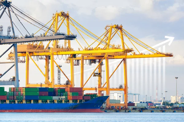 Cargo Ship Cargo Container Work Crane Dock Port Harbour Freight — Photo