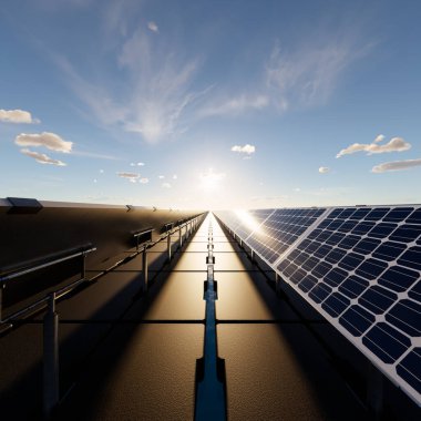 3D yüzen güneş enerjisi, yüzen volkan ya da güneş çiftliği paneldeki, dubadaki ve sudaki fotovoltaik hücreden oluşur. Elektrik ve elektrik üretimi için sistem teknolojisi. Temiz ve yeşil enerji