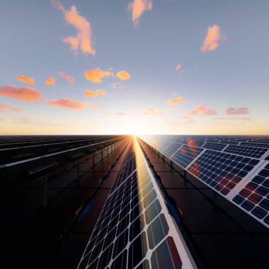 3D yüzen güneş enerjisi, yüzen volkan ya da güneş çiftliği paneldeki, dubadaki ve sudaki fotovoltaik hücreden oluşur. Elektrik ve elektrik üretimi için sistem teknolojisi. Temiz ve yeşil enerji