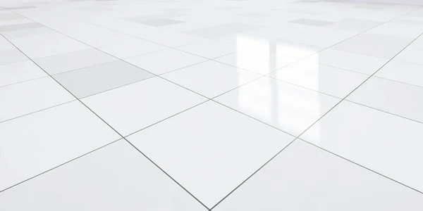 Рендеринг Крупным Планом Белого Пола Перспективе Пустое Пространство Комнате Окно — стоковое фото
