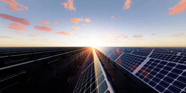 Representación Flotante Solar Floatovoltaica Granja Solar Consisten Células Fotovoltaicas Panel — Foto de Stock