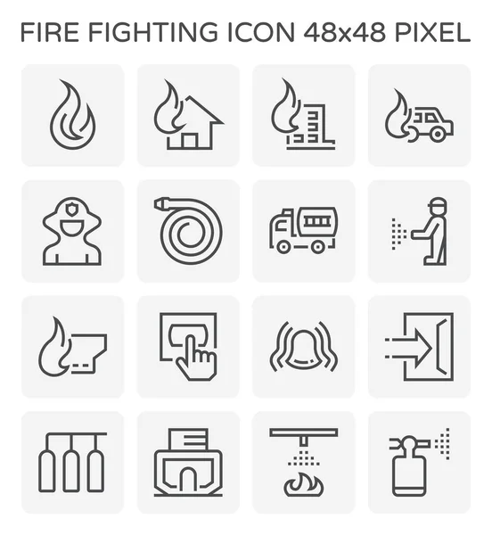 Fire Fighting System Equipment Vector Icon Alarm Sprinkler Hose Extinguisher — Stock Vector