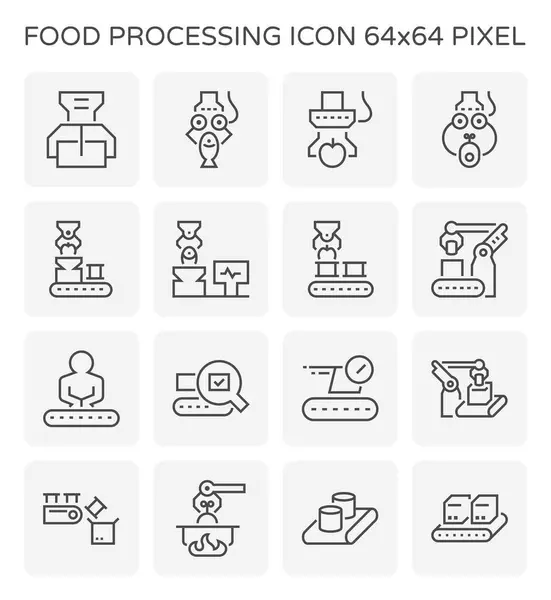 Food Processing Manufacturing Production Line Vector Icon Include Conveyor Belt — Stock Vector