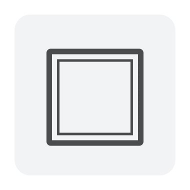 Kare kutu düz kanal vektör ikonu. Tavana yerleştirmek için galvanize çelik levhadan havalandırma, havalandırma ve havalandırma sistemlerine sıcak soğuk hava sağlamak için boru tübü..