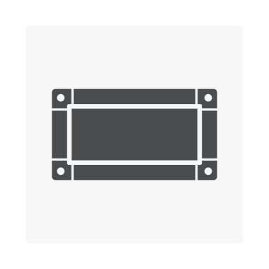 Dikdörtgen düz kanal vektör simgesi. Havalandırma, havalandırma, havalandırma ve havalandırma sistemlerinde sıcak hava sağlamak için tavana boru döşemek için galvanize çelik levha..