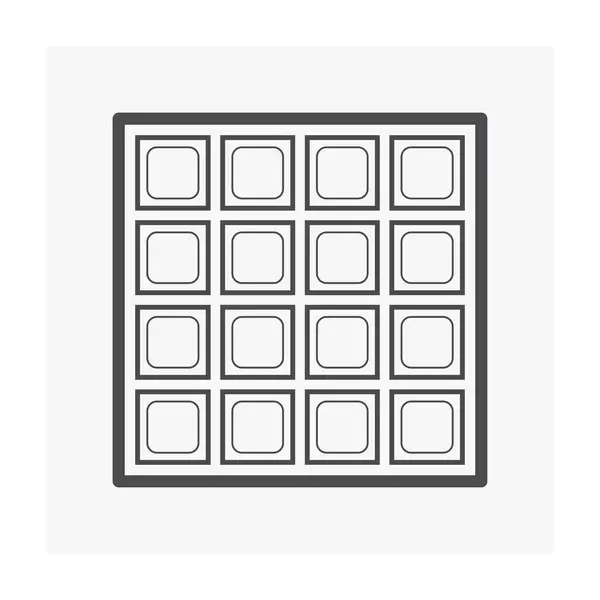 stock vector Glass block brick wall vector icon. Geometric square texture pattern design and light transparent. Architecture detail for window replacement, decor or install in kitchen, bathroom and shower room.