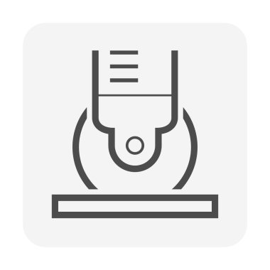 Madde kesme vektör simgesi. İnşaat için elektrikli alet. May açı öğütücü ya da disk öğütücü dedi. Profesyonel insanların fayans, beton, taş, ahşap veya çelik kesmesi için endüstriyel makine veya ekipman.