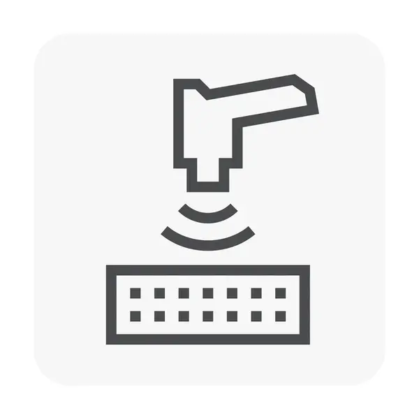 stock vector Soil x-ray spectroscopy vector icon to using portable handheld scientific measurement or instrument. May called XRF fluorescence, spectrometer for analysis, test and study geotechnical engineering.