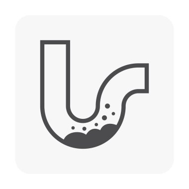 Döşeme giderinden ya da mutfak lavabosu vektör ikonunun altından çıkan kapan boruyla tıkanmış. İçerideki atık ve kirli boru temiz ve temiz olmalı. Mutfaktan, banyodan, tuvaletten, duş odasından atık su boşaltma sorunu.