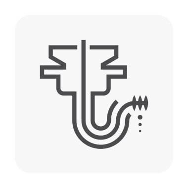 Tuzak borusunda tıkanma ve vektör simgesini temizleme sorunu. Mutfak, banyo, tuvalet ve duş odasındaki kanalizasyon drenajı için temizleme, onarım, onarım veya bakım amaçlı drenaj yılan araçlarını dahil edin.