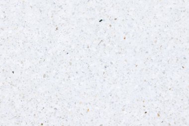 Terrazzo 'nun zemini pürüzsüz. Parlak parlak beyaz bir görünüm. Betonla karıştırılmış mermer çakıl. İç dekorasyon için pürüzsüz bir yüzey, mimari tasarım. Arkaplan için uygun.