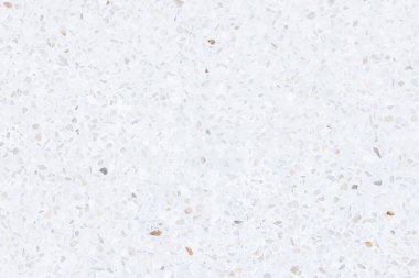 Terrazzo dikişsiz doku arka planı. Yeni, temiz, parlak ve düzenli olarak. Havan harcı ile karıştırılmış küçük gri çakıl. Döşeme, duvar ya da dış dekorasyon için pürüzsüz cilalanmış.
