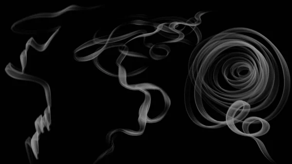 Abstraktní Pozadí Parním Kolem Kouřovým Rámem Bílým Kouřovým Pozadím Černým — Stock fotografie
