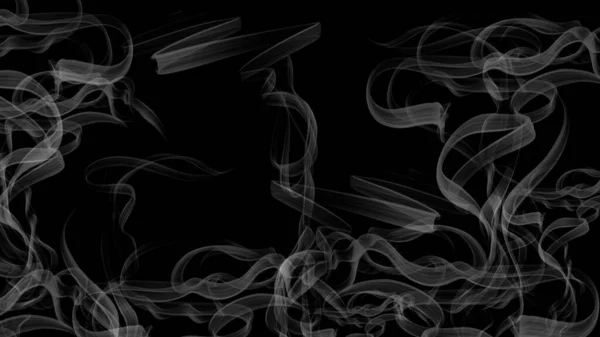 带有蒸汽轮的抽象背景 带有黑色背景的烟幕和白烟背景 底部和黑色背景的白烟背景 黑色背景的厚白烟背景 两边的薄白烟背景 — 图库照片