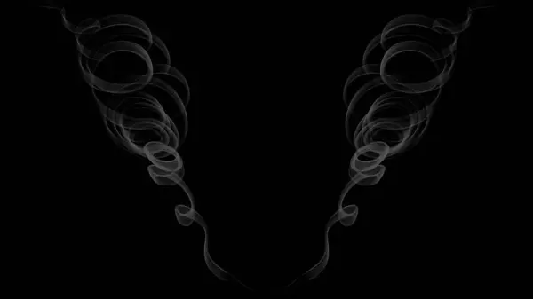 Abstraktní Pozadí Parním Kolem Kouřovým Rámem Bílým Kouřovým Pozadím Černým — Stock fotografie