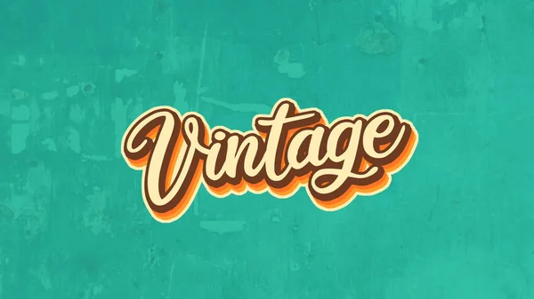 Lettering Text Vintage Turquoise Green Background Aged Wall Texture — Stock Photo, Image
