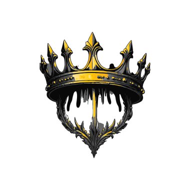 Crown logo resimleme şablonu tasarımı
